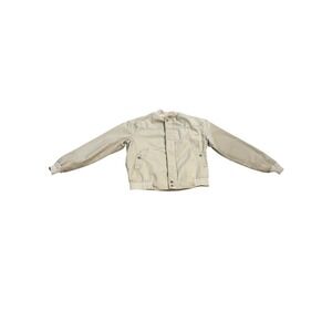 VTG La Paz Catalina Mens 40 Tan Bomber Jacket Full Zip Collared Ribbed Cuffs